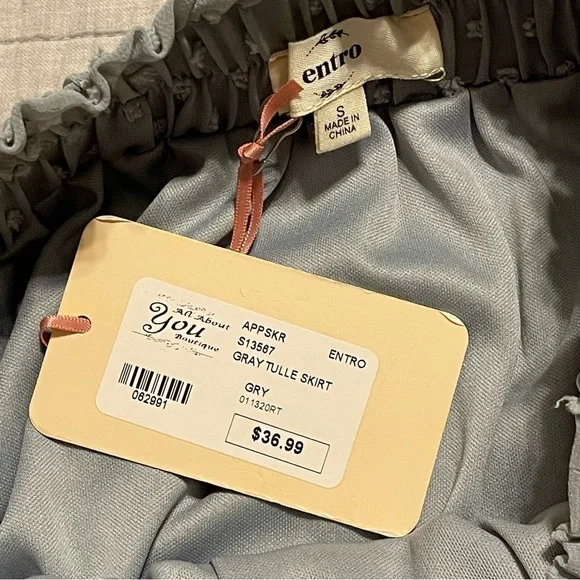 Entro Girls Gray Tulle Skirt Size Small - Picture 6 of 9
